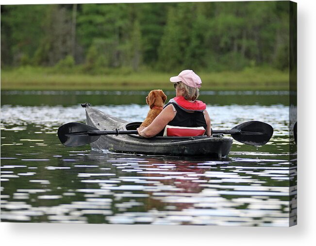 Kayaking Acrylic Print featuring the photograph Kayaking Dog 1 by Brook Burling