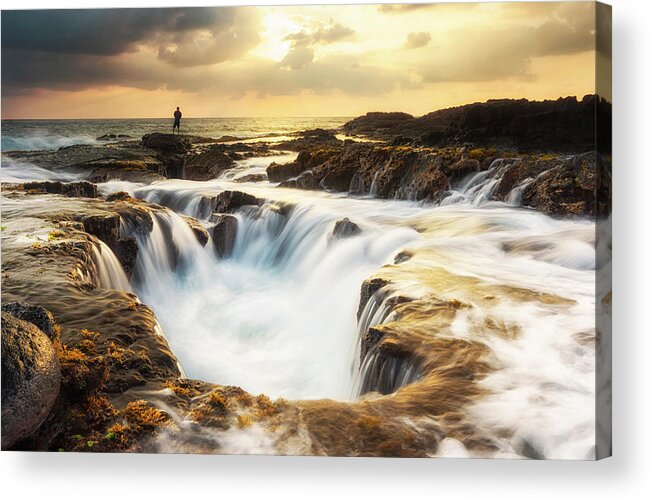 Big Island Acrylic Print featuring the photograph Keahole Sunset by Christopher Johnson
