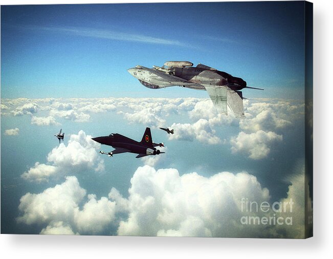 F-14 Tomcat Acrylic Print featuring the digital art Keeping Up Foreign Relations by Airpower Art