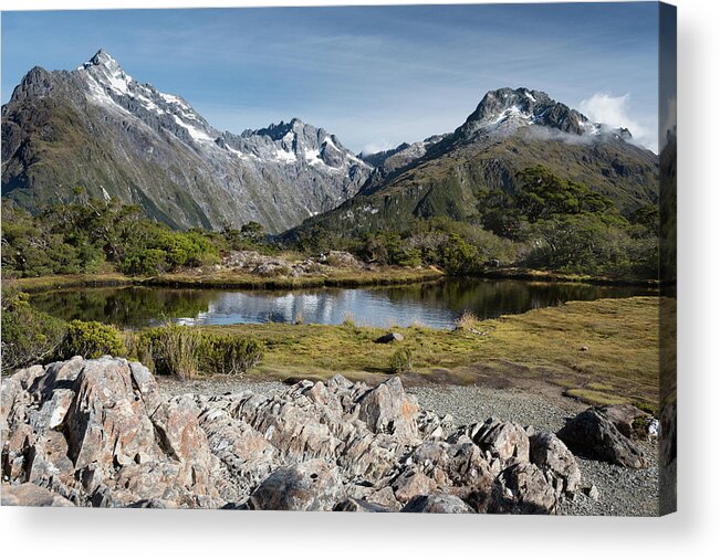 Darran Mountains Acrylic Print featuring the photograph Key Summit view by Gary Eason
