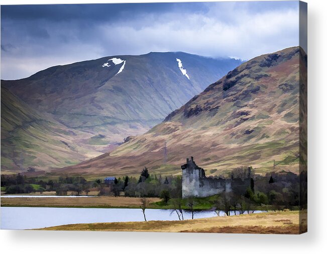  Acrylic Print featuring the photograph Kilchurn Castle on Loch Awe in Scotland by Neil Alexander Photography