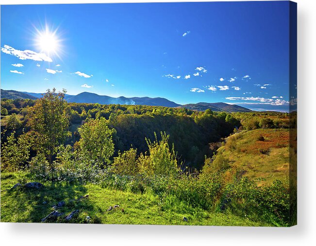 Korana Acrylic Print featuring the photograph Korana river canyon near Plitvice by Brch Photography