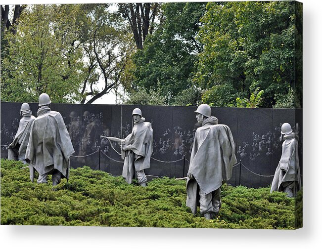 Teresa Blanton Acrylic Print featuring the photograph Korean War Memorial 4 by Teresa Blanton