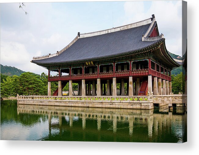 Old Building Acrylic Print featuring the photograph kyung Hwoi Ru by Hyuntae Kim
