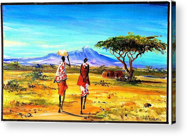 True African Art Acrylic Print featuring the painting L 221 by Albert Lizah