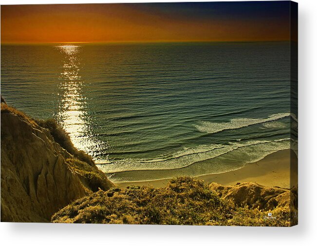 La Jolla Acrylic Print featuring the photograph La Jolla Blacks Beach Sunset by Russ Harris