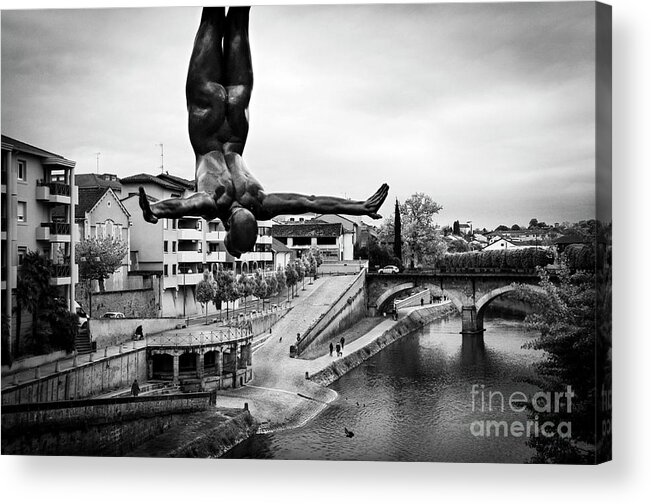 France Acrylic Print featuring the photograph La plongueuse over the Midouze river by RicardMN Photography