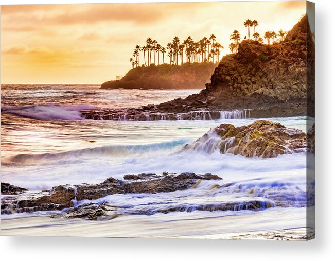 California Beaches Acrylic Print featuring the photograph Laguna Beach at Sunset by Donald Pash