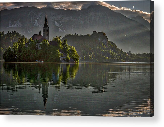Lake Acrylic Print featuring the photograph Lake Bled Morning #3 - Slovenia by Stuart Litoff