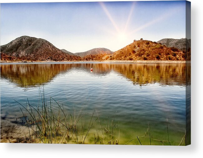 Dam Acrylic Print featuring the photograph Lake Hodges Sunrise by Alison Frank