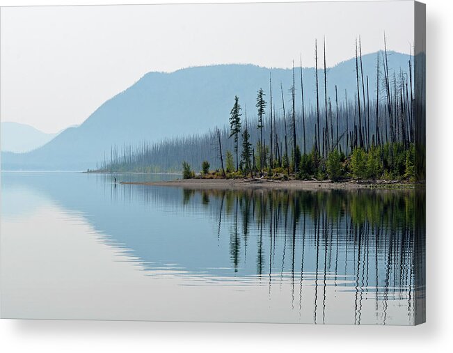 Glacier Acrylic Print featuring the photograph Lake McDonald Twin Reflections by Bruce Gourley