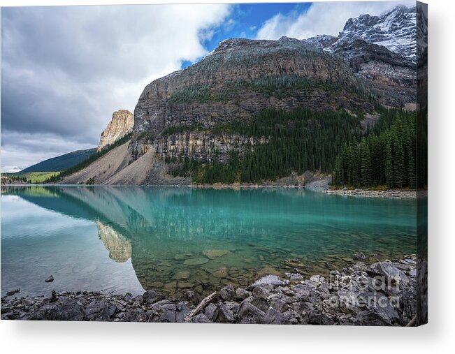 Lake Moraine Acrylic Print featuring the photograph Lake Moraine Wide Perspective by Mike Reid