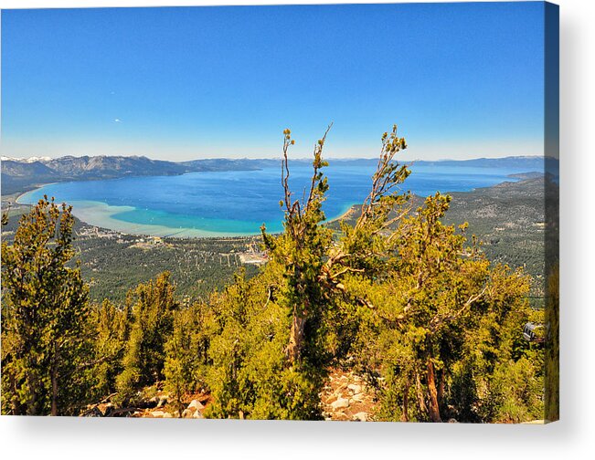 Lake Tahoe Acrylic Print featuring the photograph Lake Tahoe Overlook - South Lake Tahoe - California by Bruce Friedman