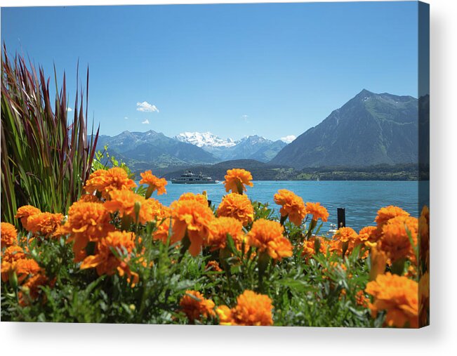 Lake Acrylic Print featuring the photograph Lake Thunersee by Andy Myatt