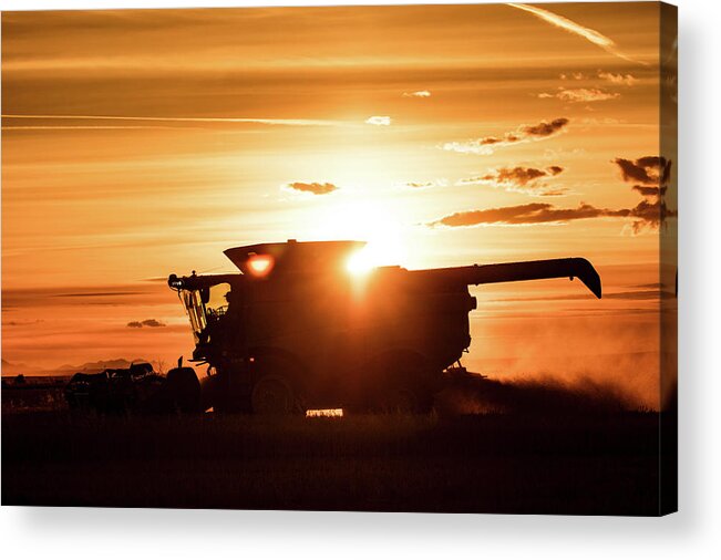 Harvester Acrylic Print featuring the photograph Last Bit of Sun by Todd Klassy