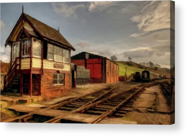 Train Acrylic Print featuring the photograph Last Stop on the Line Train Station by David Dehner