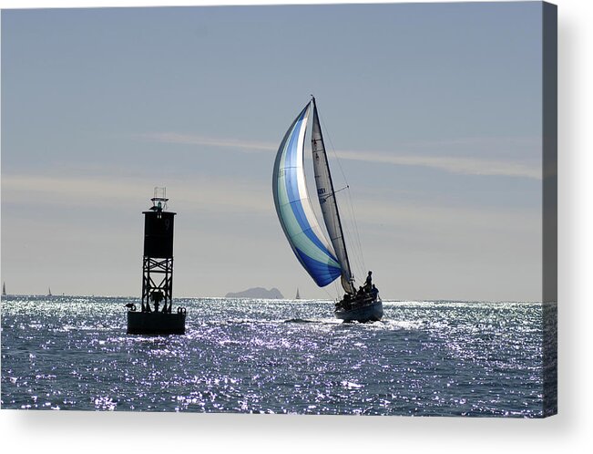 David J. Shuler Acrylic Print featuring the photograph Late afternoon Sail by David Shuler