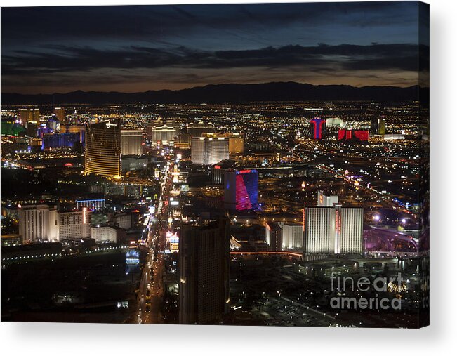 Travel Acrylic Print featuring the photograph Late Evening on Los Vegas Strip by Linda Phelps