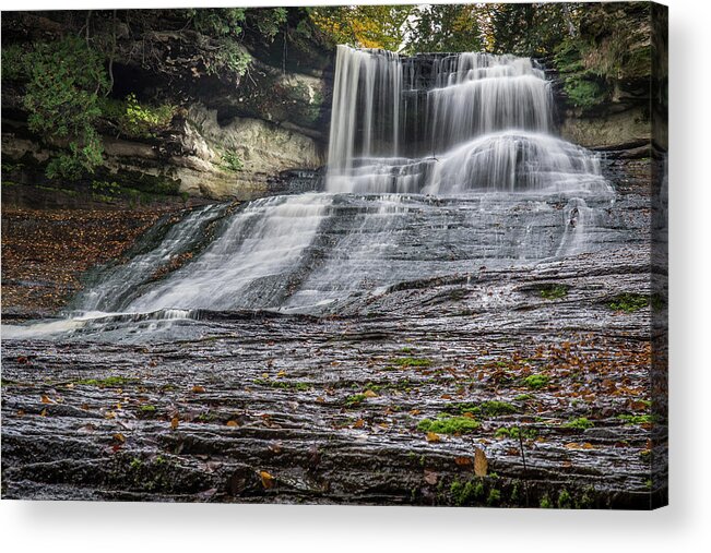 Michigan Waterfall Acrylic Print featuring the photograph Laughing Whitefish Falls by William Christiansen
