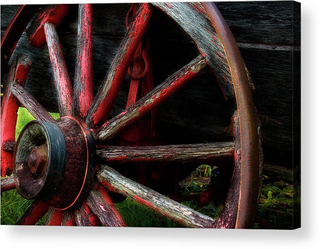Antique Wagon Acrylic Print featuring the photograph Lawn Ornament 2 by Mike Eingle