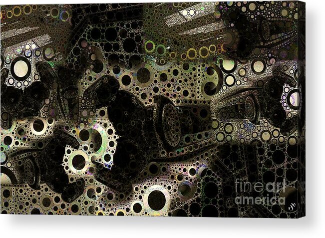 Abstract Acrylic Print featuring the digital art Layered Collage 1 by Ronald Bissett