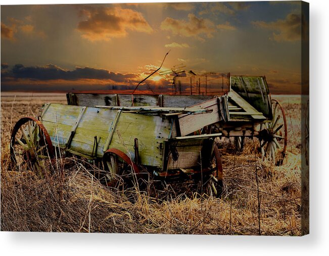 Wagon Acrylic Print featuring the photograph Leftovers by Theresa Campbell