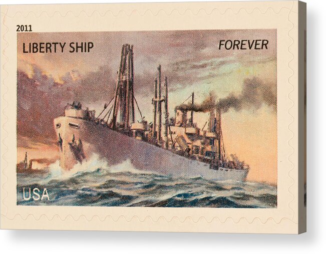 Liberty Ship Acrylic Print featuring the photograph Liberty Ship Stamp by Heidi Smith