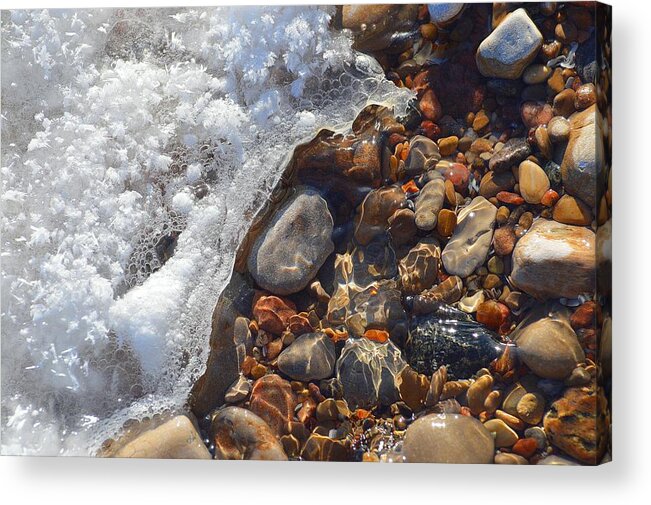 Abstract Acrylic Print featuring the digital art Light On Rocks and Ice Two by Lyle Crump