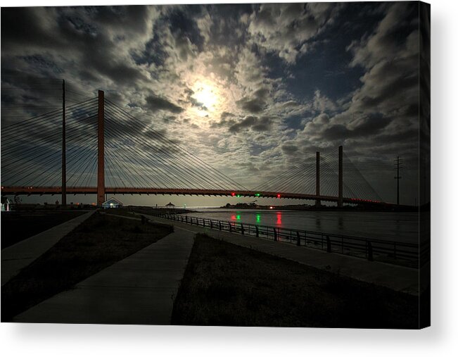 Indian River Bridge Acrylic Print featuring the photograph Lights Out at the Indian River Bridge by Bill Swartwout