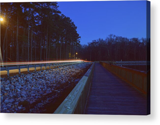 Light Acrylic Print featuring the photograph Light Trails on Elbow Road by Nicole Lloyd