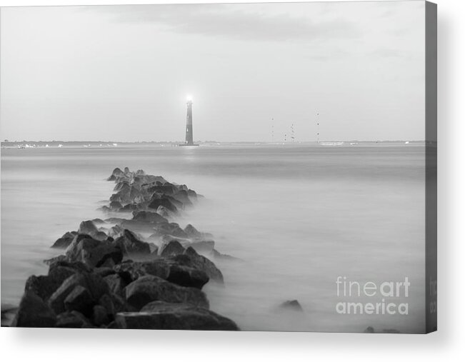 Morris Island Lighthouse Acrylic Print featuring the photograph Light Washout by Dale Powell