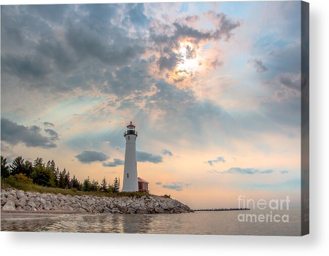 Great Lakes Lighthouses Acrylic Print featuring the photograph An Awe Inspiring Moment At Crisp Point Lighthouse 6970 by Norris Seward