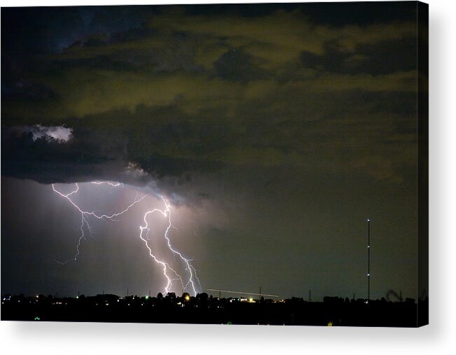 Colorado Lightning Storm Acrylic Print featuring the photograph Lightning Man in the Clouds by James BO Insogna