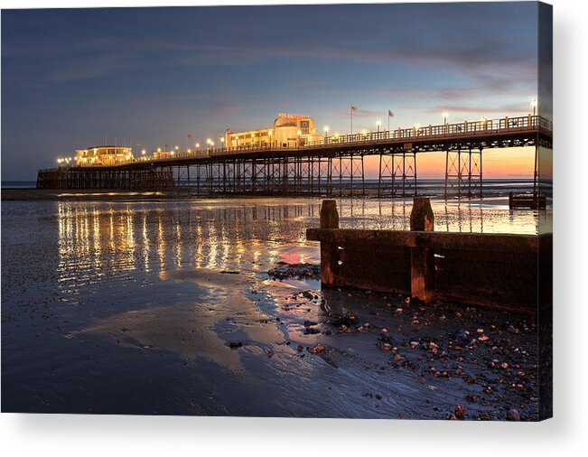 Worthing Acrylic Print featuring the photograph Lights at Dusk by Hazy Apple