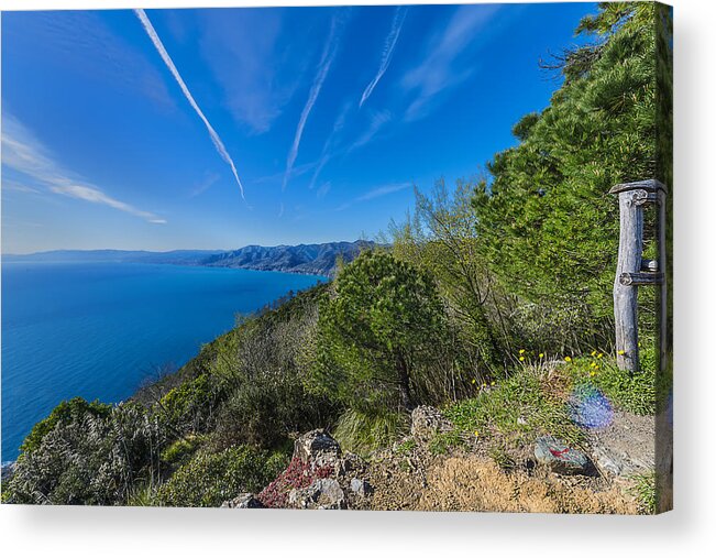 Liguria Acrylic Print featuring the photograph Liguria Paradise Gulf Panorama by Enrico Pelos