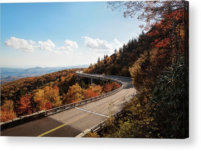 Brp 2012 Fall Tour Acrylic Print featuring the photograph Linn Cove Viaduct by Deborah Scannell