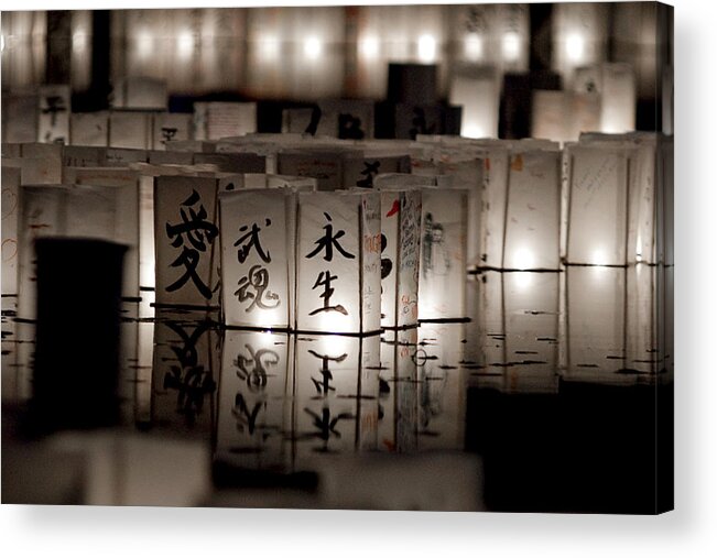Japanese Lanterns Acrylic Print featuring the photograph Lit Memories by Greg Fortier