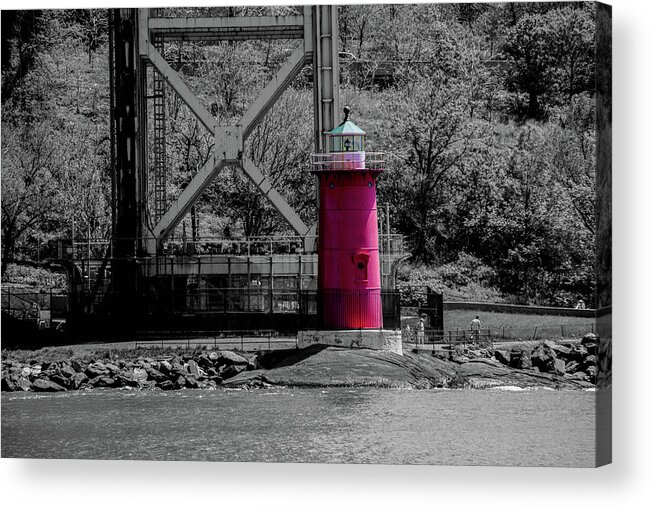  Acrylic Print featuring the photograph Little Red Lighthouse by Alan Goldberg
