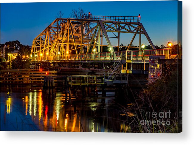 Bridge Acrylic Print featuring the photograph Little River Swing Bridge by David Smith