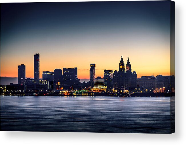 England Acrylic Print featuring the photograph Liverpool Dawn by Peter OReilly