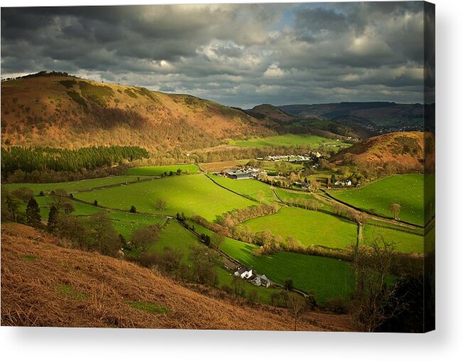 Wales Acrylic Print featuring the photograph Llangollen in the evening light by Stephen Taylor