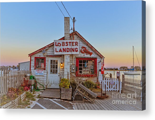 Lobster Acrylic Print featuring the photograph Lobster Landing Sunset by Edward Fielding