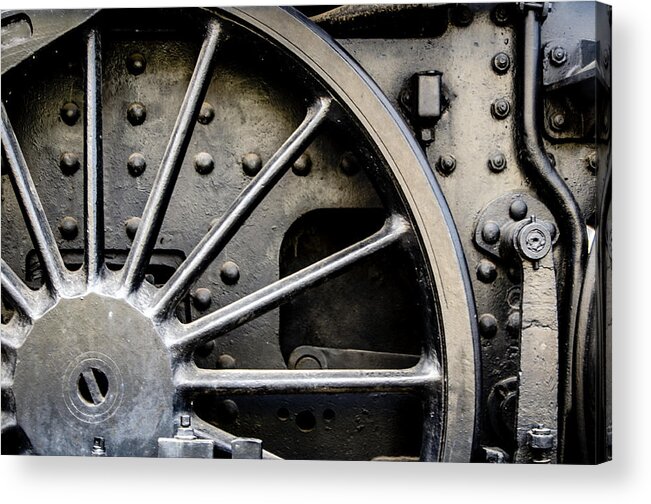 Steam Train Acrylic Print featuring the photograph Locomotive Wheel by Tito Slack