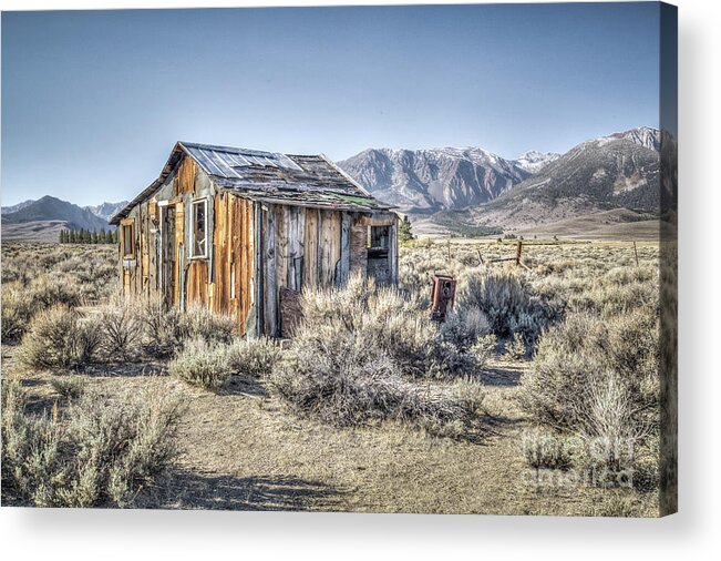 Eastern Sierras Acrylic Print featuring the photograph Lone Cabin by Charles Garcia