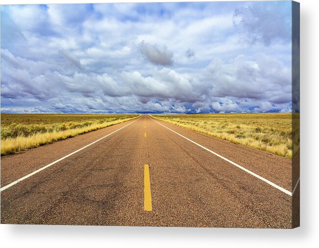 Arizona Acrylic Print featuring the photograph Lonely Arizona Highway by Raul Rodriguez