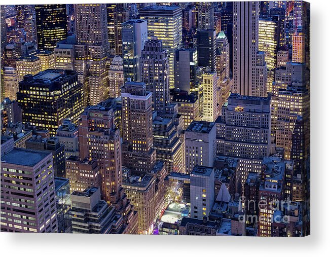 Aerial Acrylic Print featuring the photograph Looking Down from Top of the Rock by Jerry Fornarotto