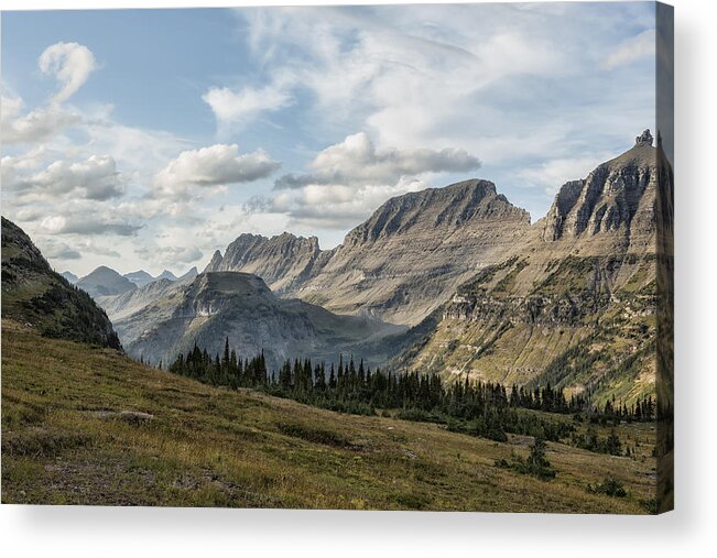 Bishops Cap Acrylic Print featuring the photograph Looking Towards Bishops Cap and Mt Gould - Glacier NP by Belinda Greb