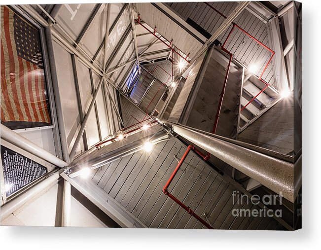 Harbour Town Lighthouse Acrylic Print featuring the photograph Looking Up Harbour Town Light Staircase, Hilton Head Island, Sou by Dawna Moore Photography