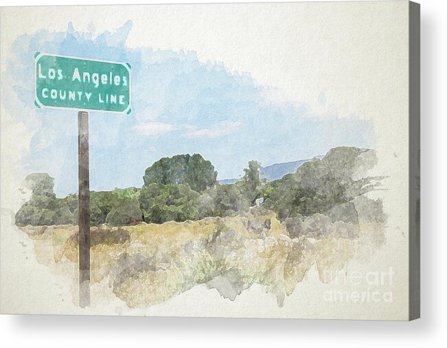 California Acrylic Print featuring the photograph Los Angeles County Line by Lenore Locken