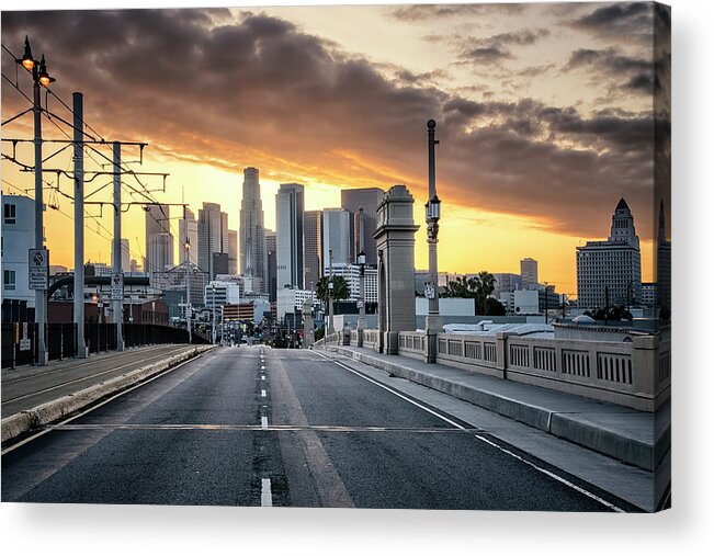 Los Angeles Sunset Acrylic Print featuring the photograph Los Angeles Sunset by Steven Michael